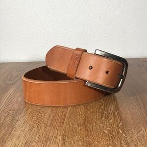 Ecco Distressed Brown Leather Belt Sz 80cm/ 32in
